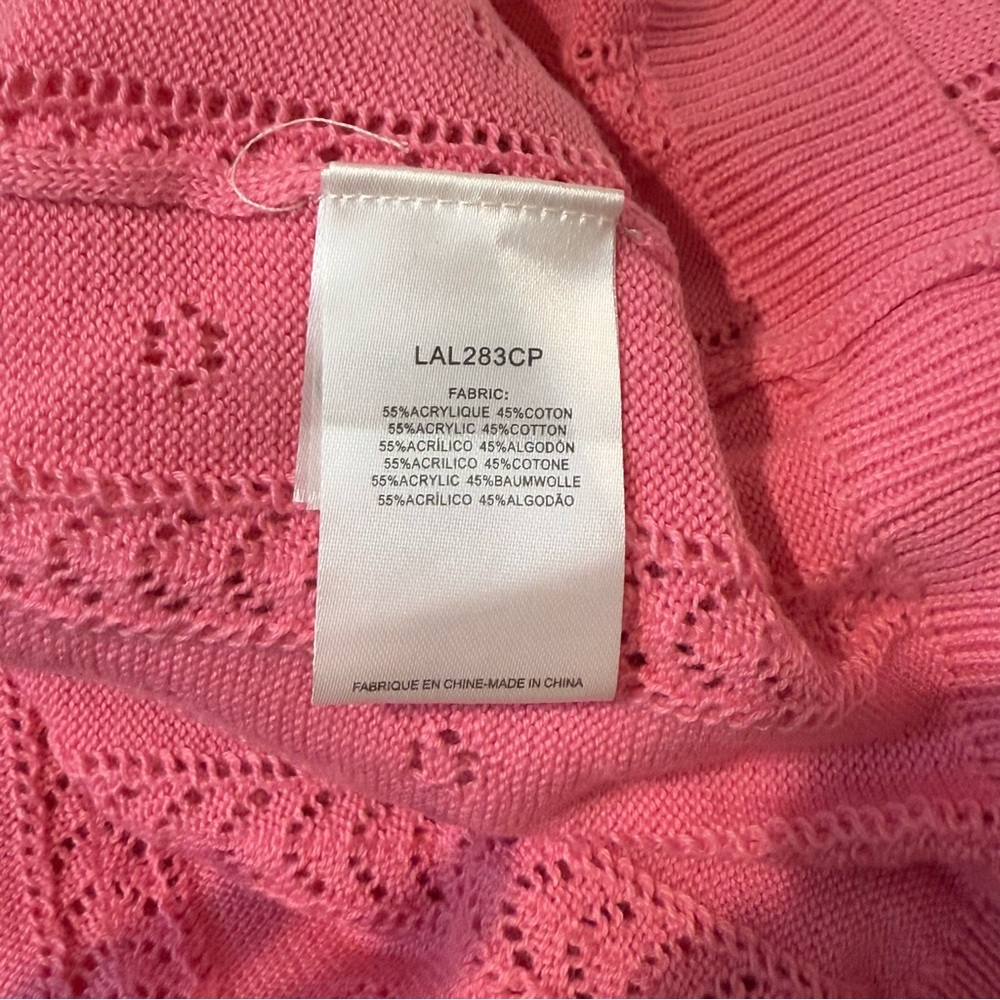 Lili Sidonio Short Sleeve Knit Top Pink Size XS - Picture 4 of 4